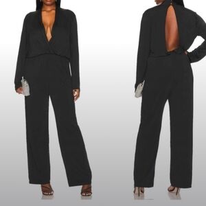 Remi x Revolve Black Robin Long Sleeve Cut-Out Back Jumpsuit